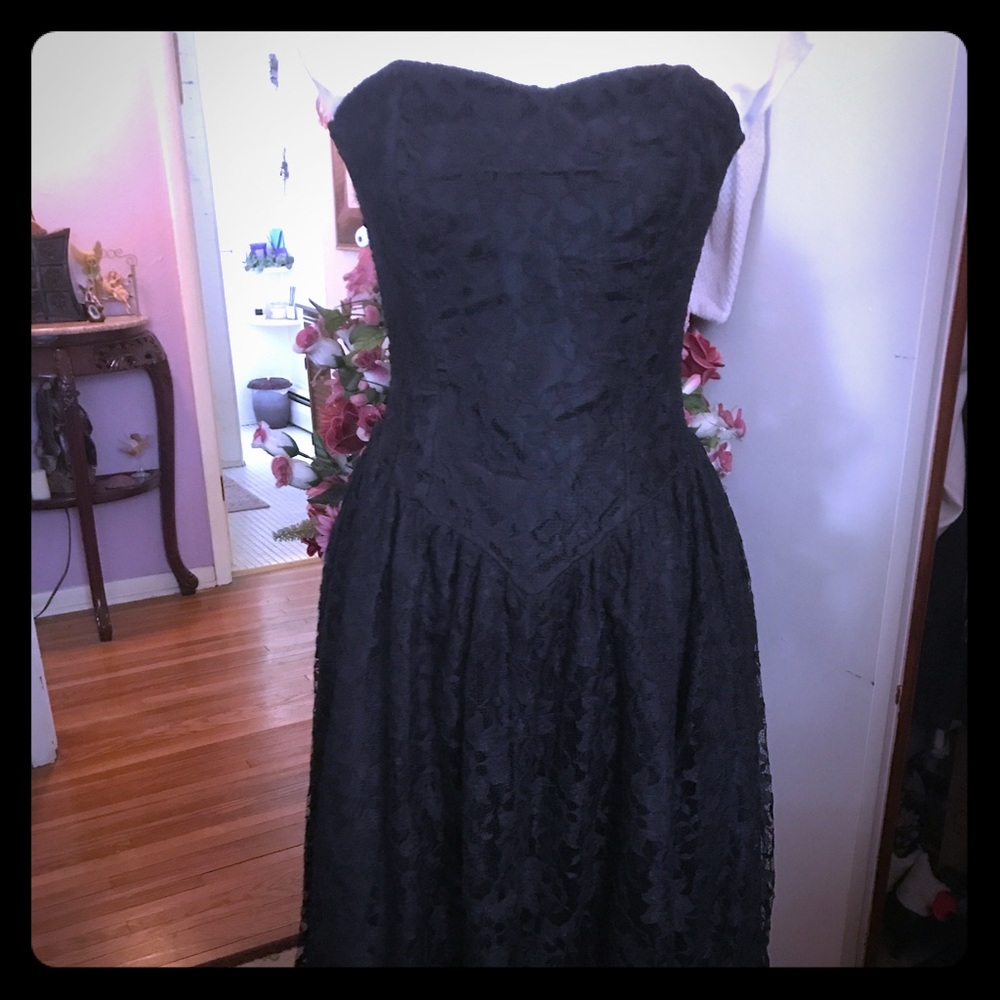 Strapless black special occasion dress